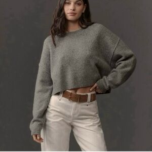 Pilcro Cropped Crew-Neck Oversized Sweater ~ NWT